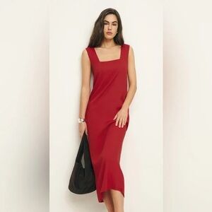 Reformation | Vea Square Neck Midi Dress Sundried Tomato Red Size 6 Valentine